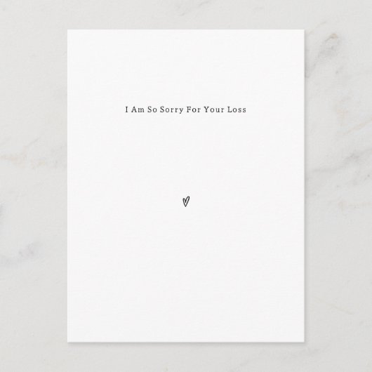 Carte Postale Personalised Grief Mourning Désolé For Your Loss. (Devant)