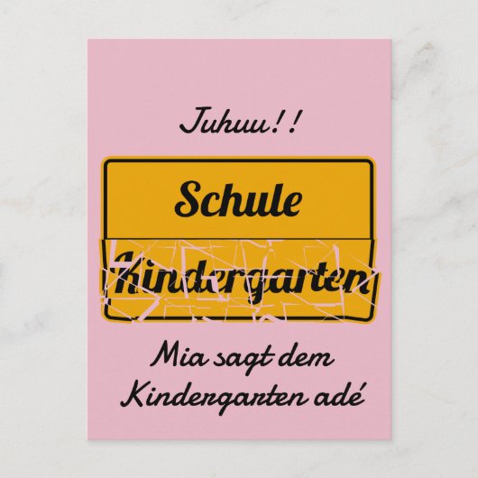 Carte Postale personalisierbar Einschulung mit Schultasche (Devant)