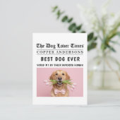 Carte Postale Personalized “Best Dog Ever” Dog Newspaper (Debout devant)