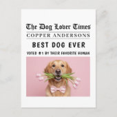 Carte Postale Personalized “Best Dog Ever” Dog Newspaper (Devant)