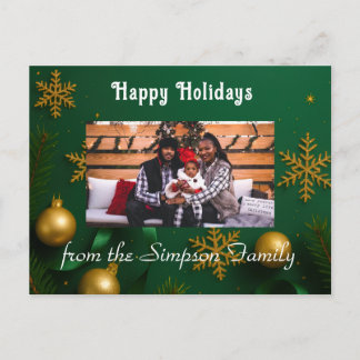 Carte Postale Personalized Christmas Family Photo Postcard