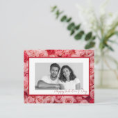 Carte Postale Personalized Couple Photo Valentine Roses Card (Debout devant)