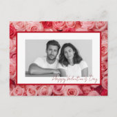 Carte Postale Personalized Couple Photo Valentine Roses Card (Devant)