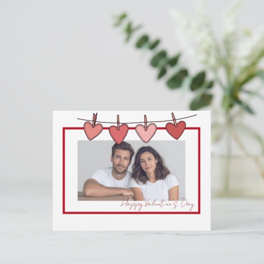 Carte Postale Personalized Couple Photo Valentine's Day Card (Debout devant)