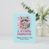 Carte Postale Personalized Cute Raccoon Valentine (Debout devant)