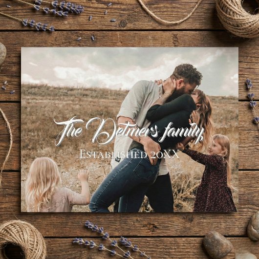 Carte Postale Personalized Family Name Script Photo 