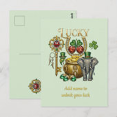 Carte Postale personalized golden charms (Devant / Derrière)