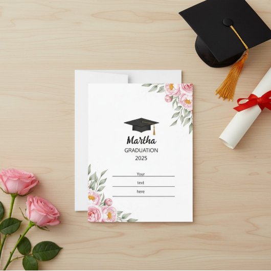 Carte Postale Personalized Graduation Postcard for Her – Custom 