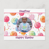 Carte Postale Personalized Happy Easter Lollipop Candy Photo (Devant)