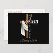 Carte Postale Personalized He Is Risen Happy Easter Christian (Devant / Derrière)