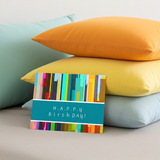 Carte Postale Personalized Modern Abstract Art Birthday Postcard