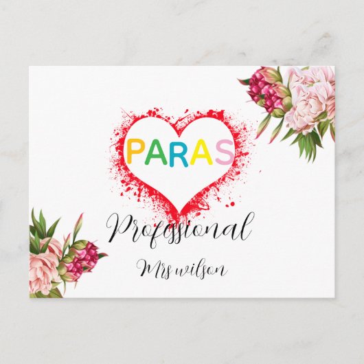 Carte Postale Personalized paraprofessional educator teacher (Devant)