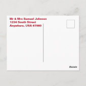 Carte Postale Personalized Winter Cardinal Holiday, Christmas, (Dos)