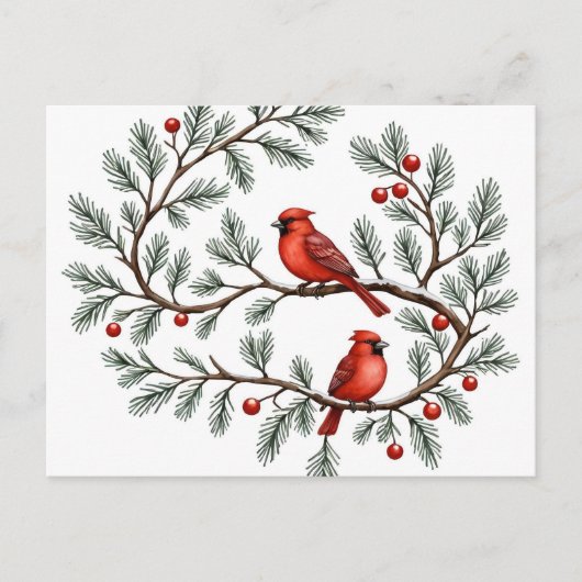 Carte Postale Personalized Winter Cardinal Holiday, Christmas, (Devant)