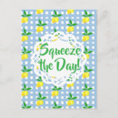 Carte Postale Personalized Yellow Lemons Blue White  (Devant)