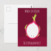 Carte Postale Personnage de dessin animé alimentaire Dragonfruit (Devant / Derrière)