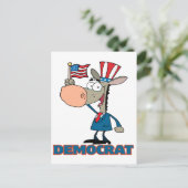 Carte Postale personnage de dessin animé d'âne démocratique mign (Debout devant)