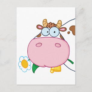 Carte Postale Personnage de dessin animé tête de vache