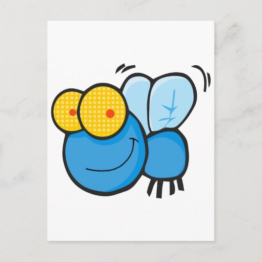 Carte Postale personnage de mouche de dessin animé mignon et idi (Devant)