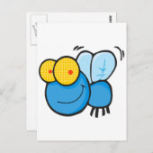 Carte Postale personnage de mouche stupide (Devant / Derrière)