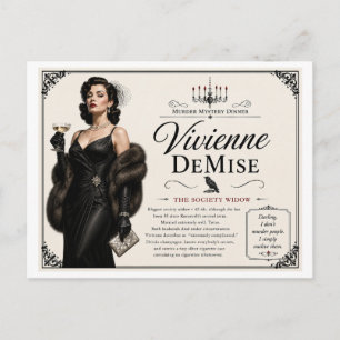 Carte Postale Personnage de mystère de meurtre des années 1940 V
