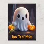 Carte Postale Personnage d'Halloween Bébé Fantôme Mignon Effraya (Devant)