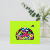 Carte Postale Personnages Aliens de l'espace de dessin adorable (Debout devant)