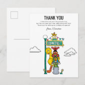 Carte Postale Personnages de 1, rue Sésame & Panneau de signalis (Devant / Derrière)