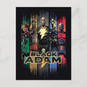 Carte Postale Personnages de Black Adam à rayures graphique