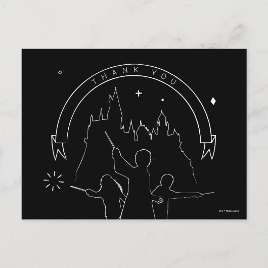 Carte Postale Personnages de HARRY POTTER™ et vue d'ensemble du  (Devant)