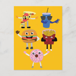 Carte Postale Personnages de nourriture