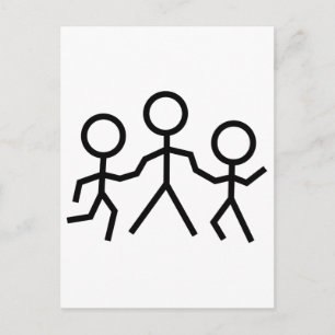 Carte Postale personnages en allumettes