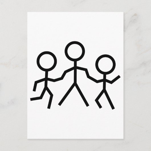 Carte Postale Personnages en allumettes (Devant)