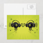 Carte Postale Personnages oculaires avec de petits coeurs (Devant / Derrière)