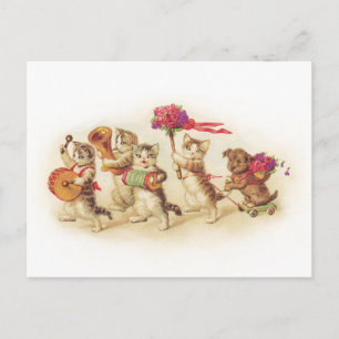 Carte Postale Personnalisable 1920s Kitten Celebration