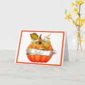Carte postale personnalisable citrouille d'automne (Fleur jaune)