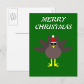 Carte postale personnalisable de dinde de Noël mig (Devant / Derrière)