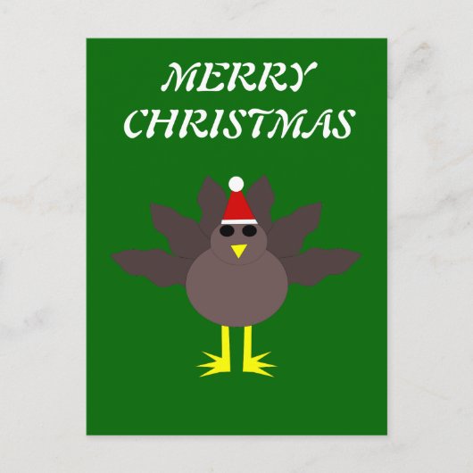 Carte postale personnalisable de dinde de Noël mig (Devant)