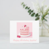 Carte postale personnalisable de gâteau d'annivers (Debout devant)