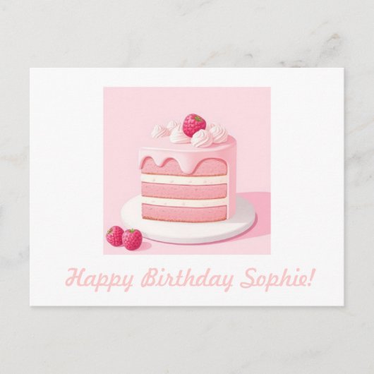 Carte postale personnalisable de gâteau d'annivers (Devant)