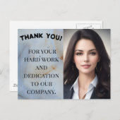 Carte postale personnalisable de l'employé de l'ét (Devant / Derrière)