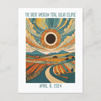 Carte Postale PERSONNALISABLE : Éclipse sur les terres agricoles