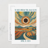 Carte Postale PERSONNALISABLE : Éclipse sur les terres agricoles (Devant / Derrière)