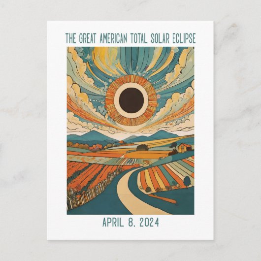 Carte Postale PERSONNALISABLE : Éclipse sur les terres agricoles (Devant)