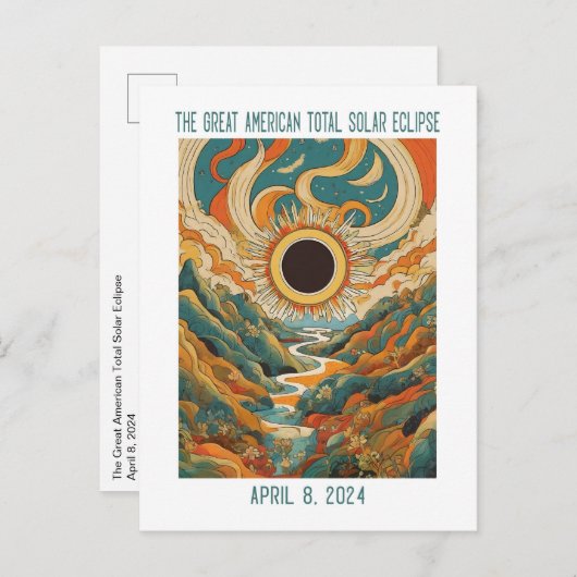 CARTE POSTALE PERSONNALISABLE : ECLIPSE SUR RIVER (Devant / Derrière)