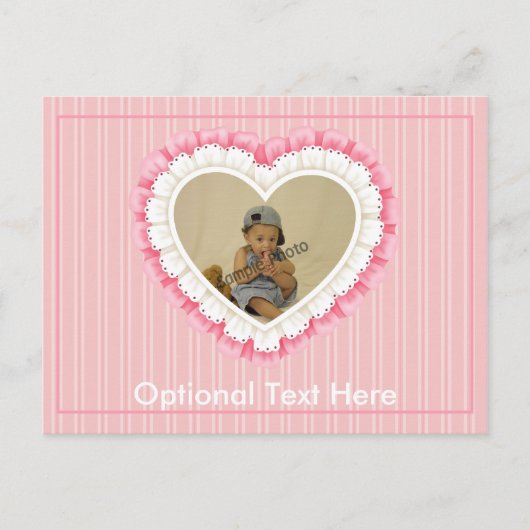 Carte postale personnalisable Eyelet Lace Heart (Devant)