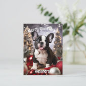 Carte Postale Personnalisable Festif Frenchie Harmony (Debout devant)