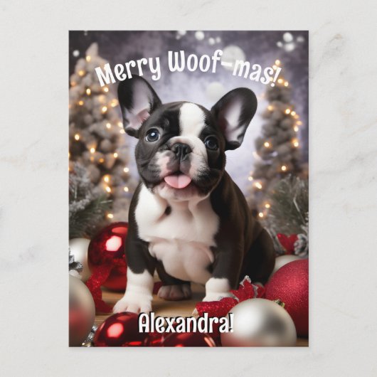 Carte Postale Personnalisable Festif Frenchie Harmony (Devant)