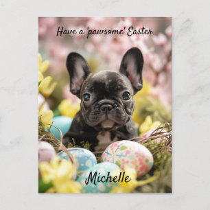 Carte Postale Personnalisable 🐶 fête de Pâques avec Furry Frien