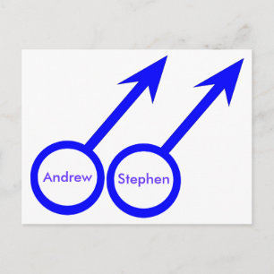 Carte postale personnalisable Gay Lovers